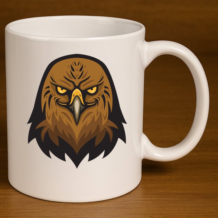 Brown Eagle 11oz C Handle Ceramic Mug