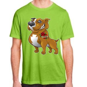 Brown Pitbull I Love Mom Adult ChromaSoft Performance T-Shirt