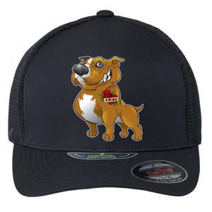 Brown Pitbull I Love Mom Flexfit Unipanel Trucker Cap