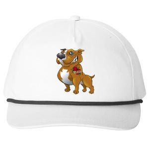 Brown Pitbull I Love Mom Snapback Five-Panel Rope Hat