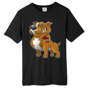 Brown Pitbull I Love Mom Tall Fusion ChromaSoft Performance T-Shirt