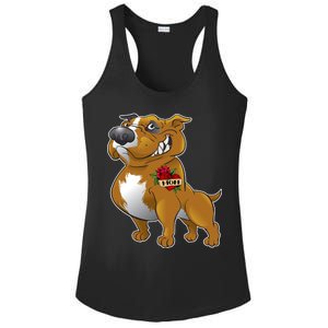 Brown Pitbull I Love Mom Ladies PosiCharge Competitor Racerback Tank