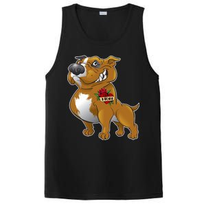 Brown Pitbull I Love Mom PosiCharge Competitor Tank