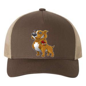 Brown Pitbull I Love Mom Yupoong Adult 5-Panel Trucker Hat