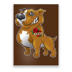 Brown Pitbull I Love Mom Poster