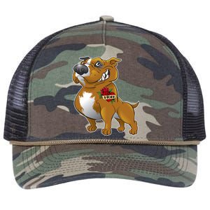 Brown Pitbull I Love Mom Retro Rope Trucker Hat Cap