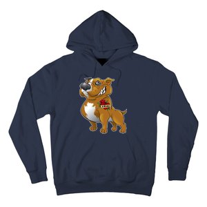 Brown Pitbull I Love Mom Hoodie