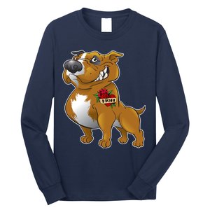 Brown Pitbull I Love Mom Long Sleeve Shirt