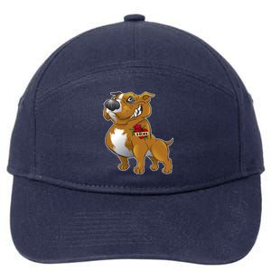 Brown Pitbull I Love Mom 7-Panel Snapback Hat