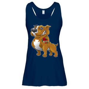 Brown Pitbull I Love Mom Ladies Essential Flowy Tank