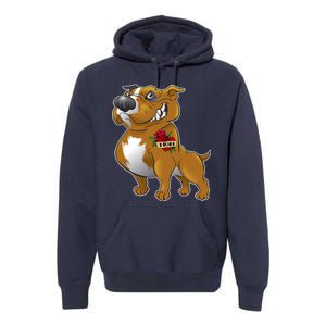 Brown Pitbull I Love Mom Premium Hoodie