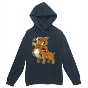 Brown Pitbull I Love Mom Urban Pullover Hoodie