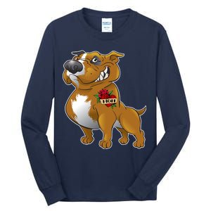 Brown Pitbull I Love Mom Tall Long Sleeve T-Shirt