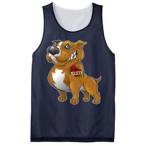 Brown Pitbull I Love Mom Mesh Reversible Basketball Jersey Tank