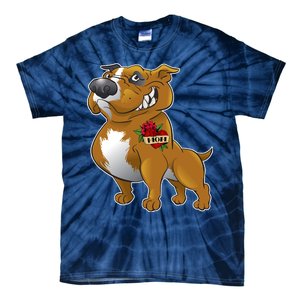 Brown Pitbull I Love Mom Tie-Dye T-Shirt