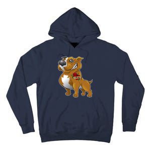 Brown Pitbull I Love Mom Tall Hoodie