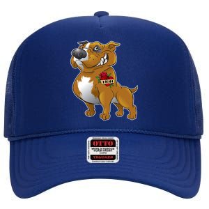 Brown Pitbull I Love Mom High Crown Mesh Back Trucker Hat