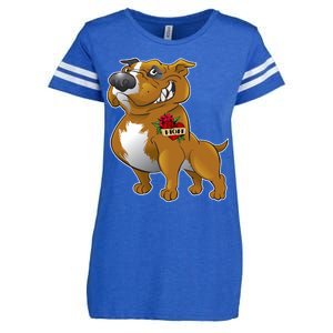 Brown Pitbull I Love Mom Enza Ladies Jersey Football T-Shirt