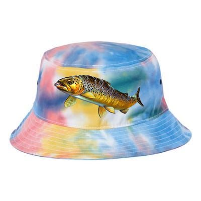 Brown Trout Fish with Fly Tie Dye Newport Bucket Hat