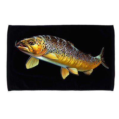 Brown Trout Fish with Fly Microfiber Hand Towel