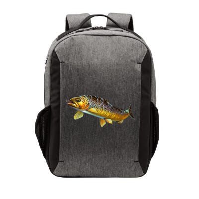 Brown Trout Fish with Fly Vector Backpack