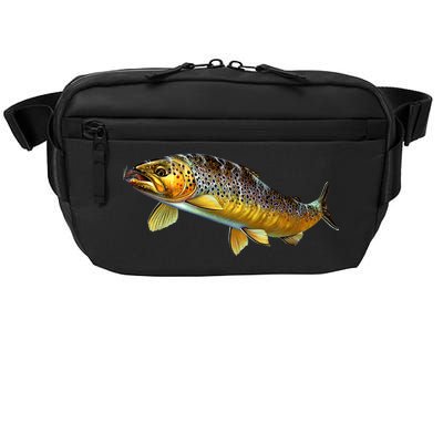 Brown Trout Fish with Fly Crossbody Pack