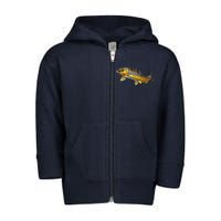 Brown Trout Fish with Fly Toddler Zip Fleece Hoodie