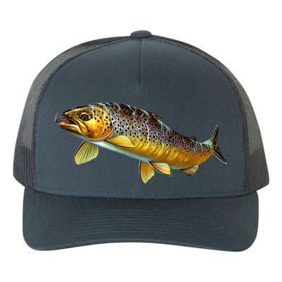 Brown Trout Fish with Fly Yupoong Adult 5-Panel Trucker Hat