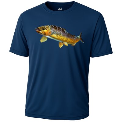 Brown Trout Fish with Fly Performance Shirt