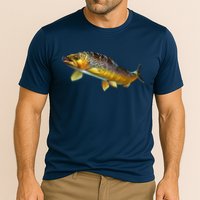 Brown Trout Fish with Fly Cooling Performance Crew T-Shirt