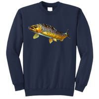 Brown Trout Fish with Fly Sweatshirt