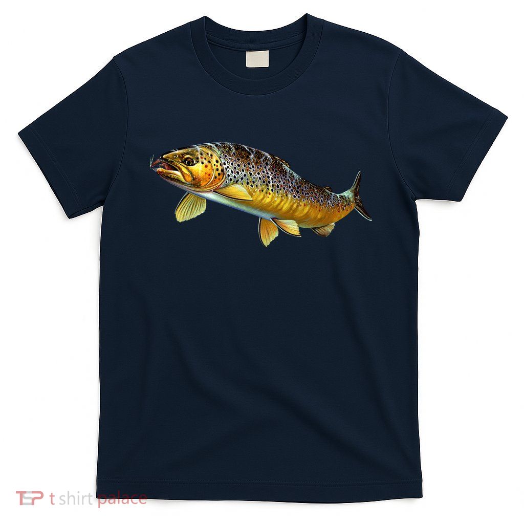 Brown Trout Fish with Fly T-Shirt