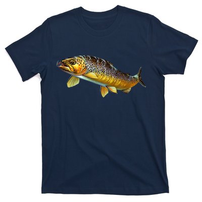 Brown Trout Fish with Fly T-Shirt