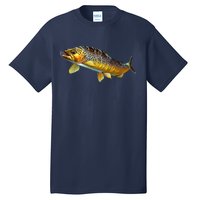 Brown Trout Fish with Fly Tall T-Shirt