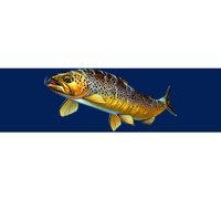 Brown Trout Fish with Fly Bumper Sticker