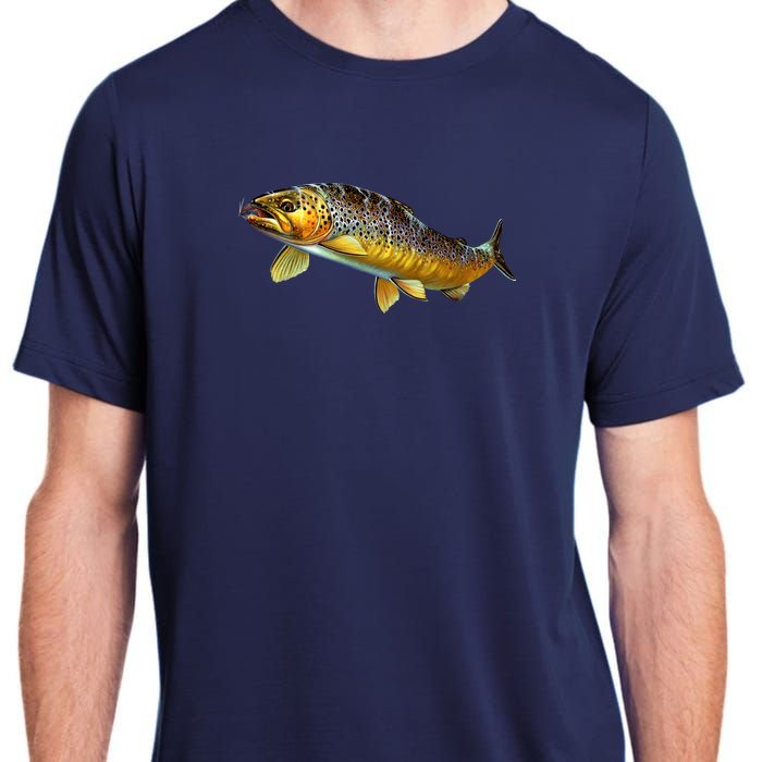 Brown Trout Fish with Fly Adult ChromaSoft Performance T-Shirt