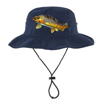 Brown Trout Fish with Fly Bucket Hat