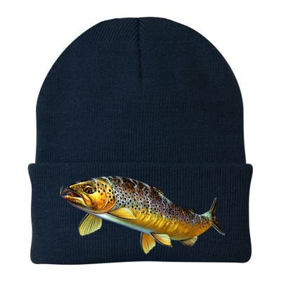 Brown Trout Fish with Fly Knit Cap Winter Beanie