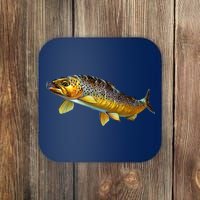 Brown Trout Fish with Fly Coaster