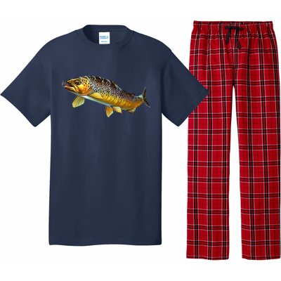 Brown Trout Fish with Fly Pajama Set