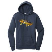 Brown Trout Fish with Fly Women's Pullover Hoodie