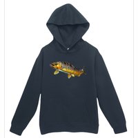 Brown Trout Fish with Fly Urban Pullover Hoodie