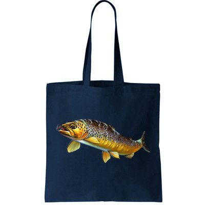 Brown Trout Fish with Fly Tote Bag