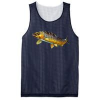 Brown Trout Fish with Fly Mesh Reversible Basketball Jersey Tank