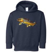 Brown Trout Fish with Fly Toddler Hoodie