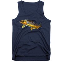 Brown Trout Fish with Fly Tank Top