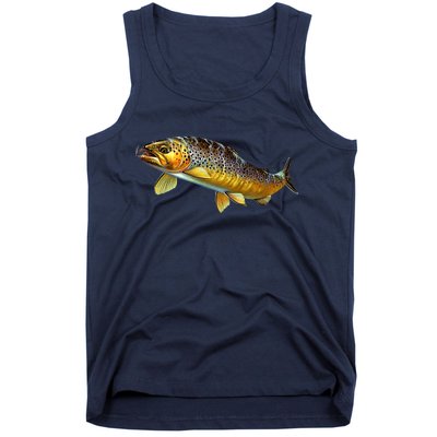 Brown Trout Fish with Fly Tank Top