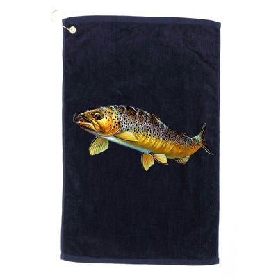 Brown Trout Fish with Fly Golf Towel
