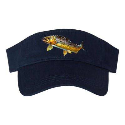 Brown Trout Fish with Fly Valucap Bio-Washed Visor