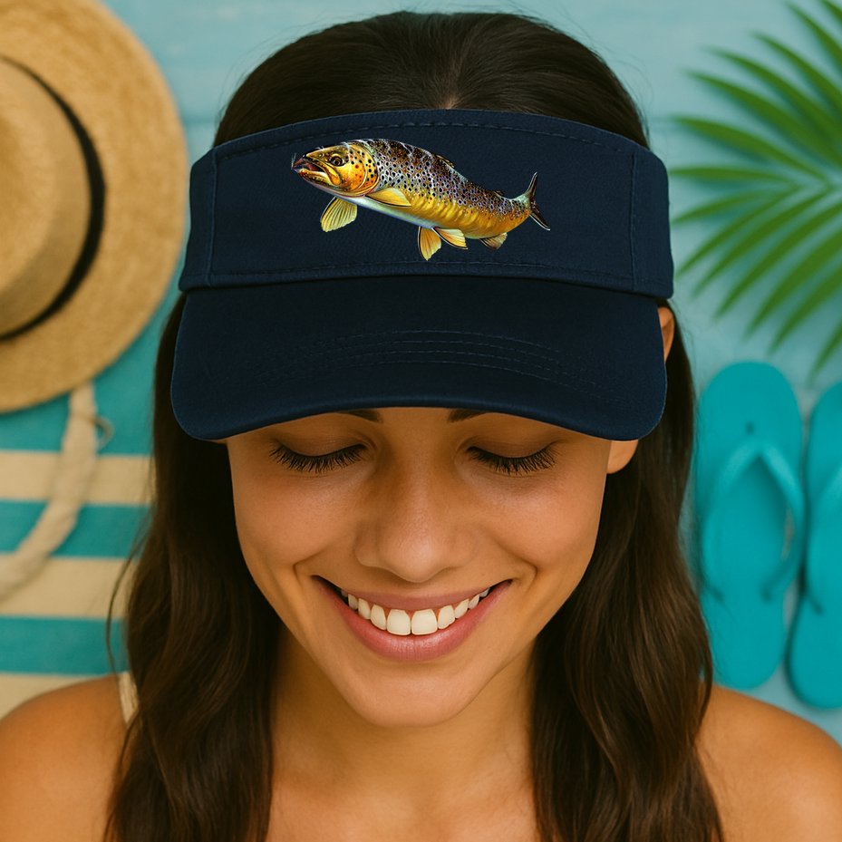 Brown Trout Fish with Fly Visor